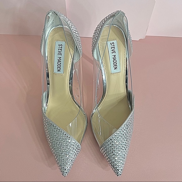 Steve Madden Lili Silver Studded Pump size 7.5 - Picture 11 of 12